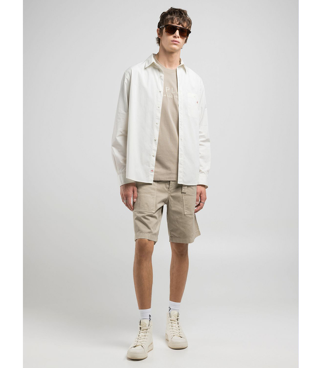 Ｒロゴ コットンポプリンシャツ 詳細画像 オフホワイト 4